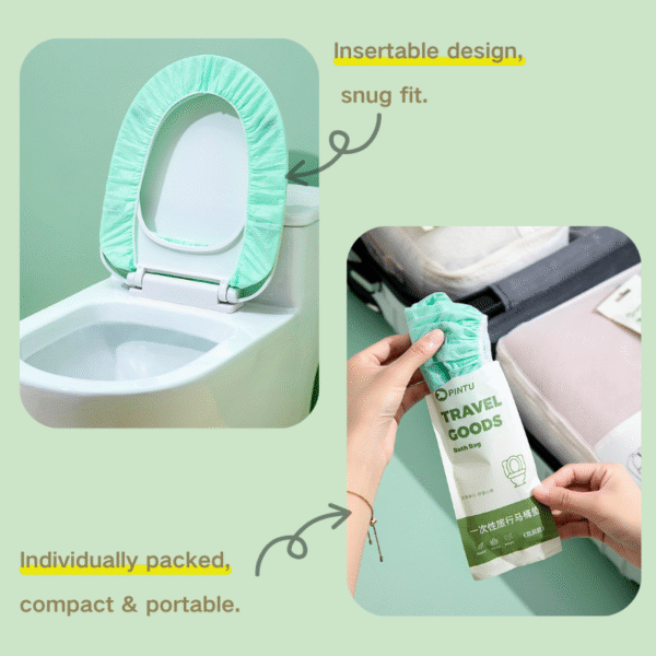 22 Travellite Disposable Waterproof Toilet Seat Cover(6-pack) — Double-Layer Nonwoven, Hygienic, Tear-Resistant, Universal Fit
